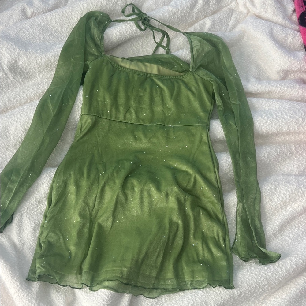 CIDER Elegant Green Long Sleeve Dress
